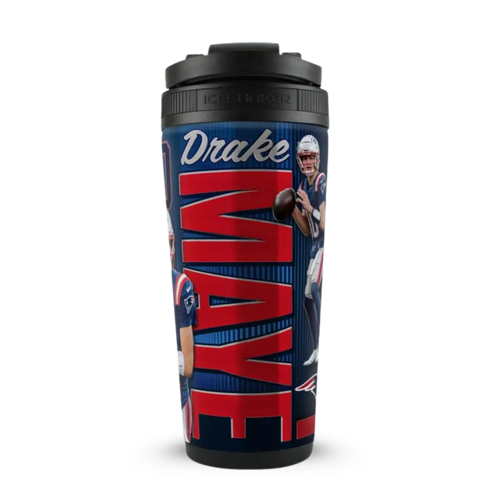 Official Drake Maye New England Patriots 4D 26oz Ice Shaker - Image 3